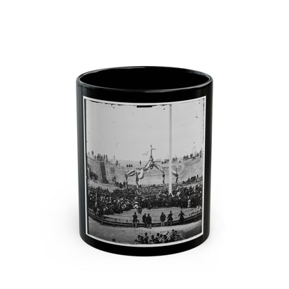 Charleston, S.C. Crowd Inside Fort Sumter Awaiting The Flag-Raising (U.S. Civil War) Black Coffee Mug-11oz-The Sticker Space