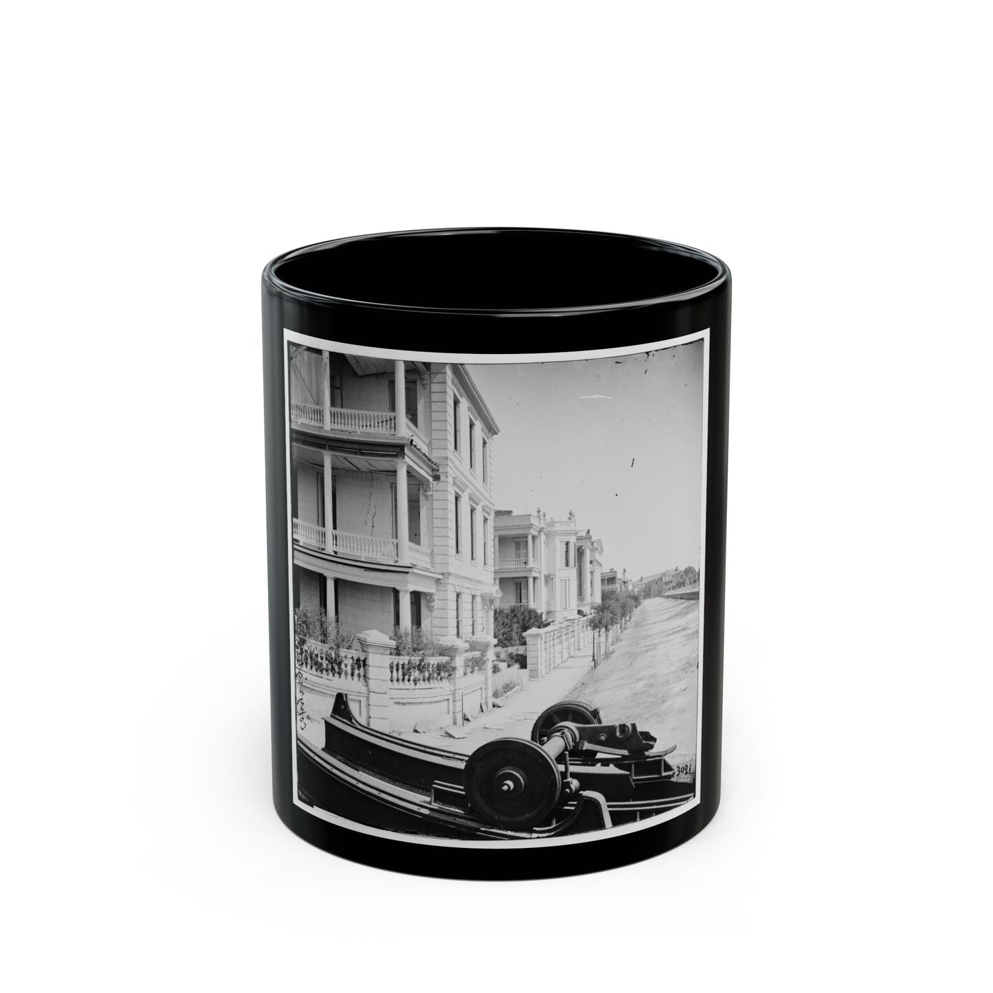 Charleston, S.C. East Battery; Dismantled Blakely Gun In Foreground (U.S. Civil War) Black Coffee Mug-11oz-The Sticker Space