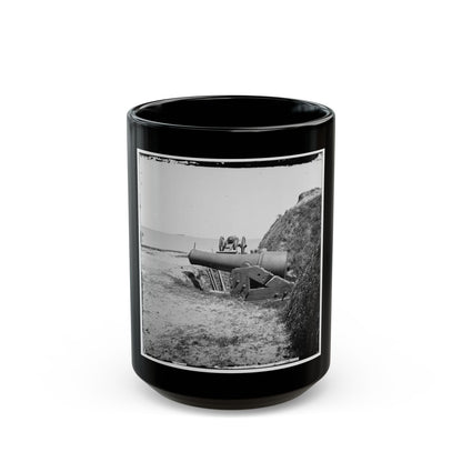 Charleston, S.C. Guns Of Fort Johnson; Fort Sumter In Distance (U.S. Civil War) Black Coffee Mug-15oz-The Sticker Space