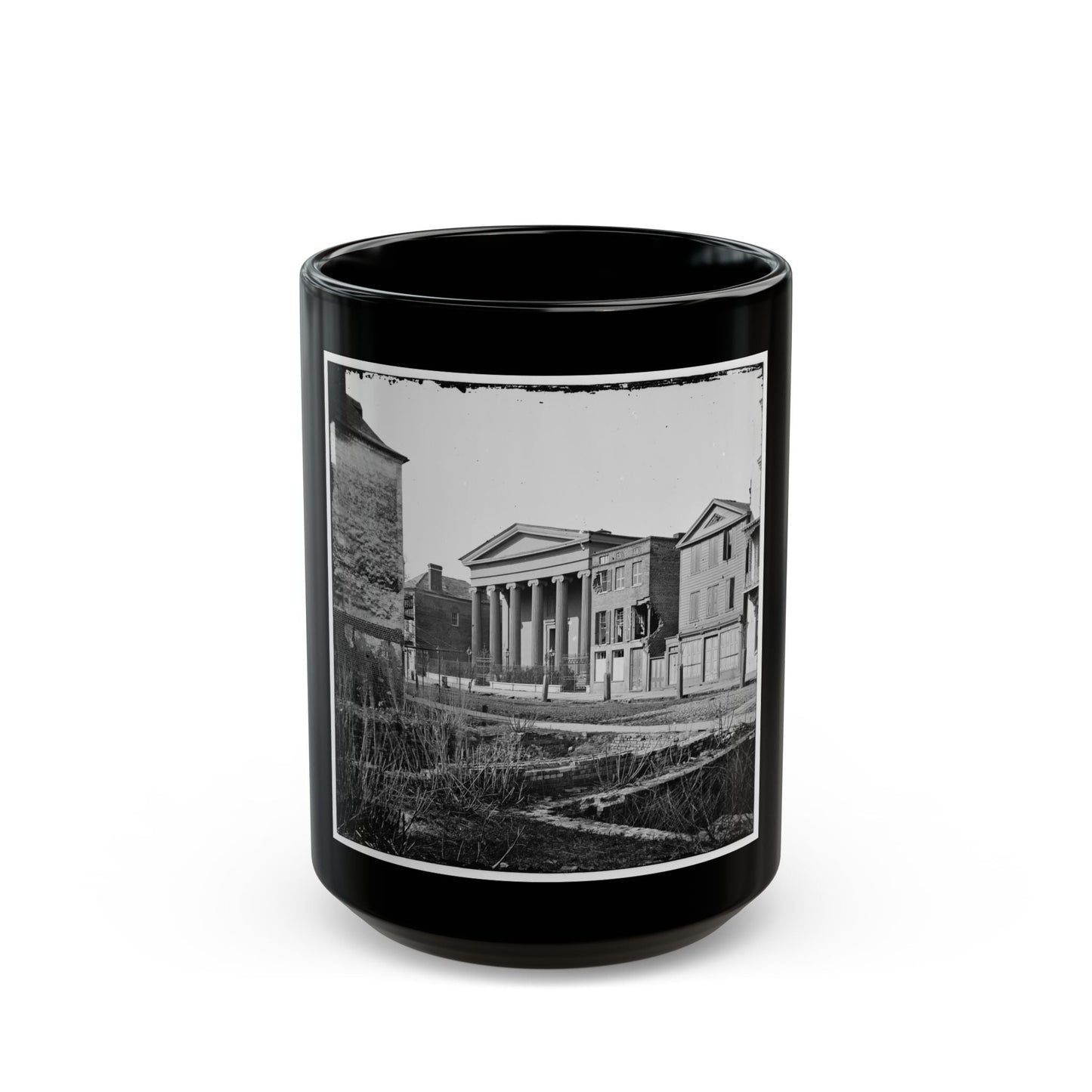 Charleston, S.C. Hibernian Hall (With Columns; 105 Meeting Street), Place Of Meeting After The Burning Of Secession Hall (U.S. Civil War) Black Coffee Mug