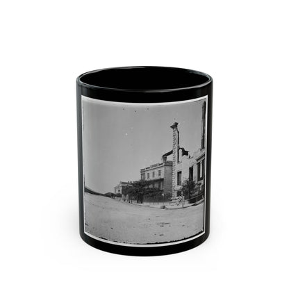 Charleston, S.C. Houses On The Battery Damaged By Shell-Fire (U.S. Civil War) Black Coffee Mug-11oz-The Sticker Space