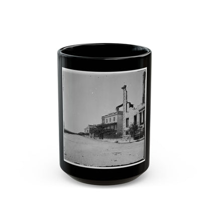 Charleston, S.C. Houses On The Battery Damaged By Shell-Fire (U.S. Civil War) Black Coffee Mug-15oz-The Sticker Space