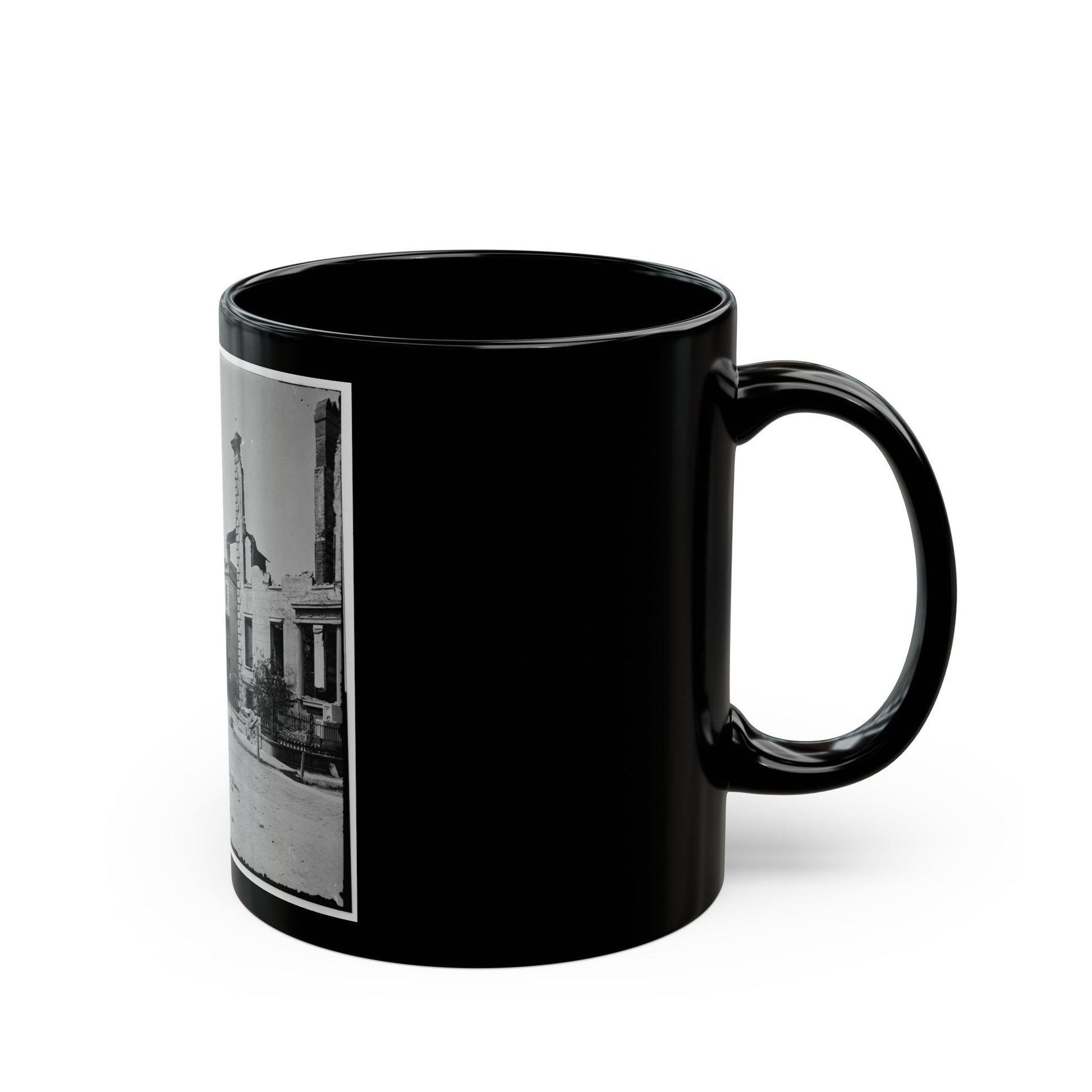 Charleston, S.C. Houses On The Battery Damaged By Shell-Fire (U.S. Civil War) Black Coffee Mug-The Sticker Space