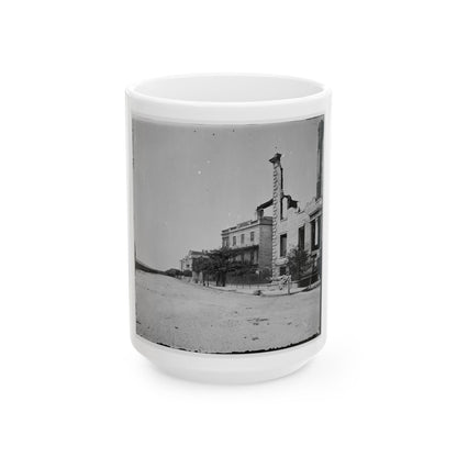 Charleston, S.C. Houses On The Battery Damaged By Shell-Fire (U.S. Civil War) White Coffee Mug-15oz-The Sticker Space