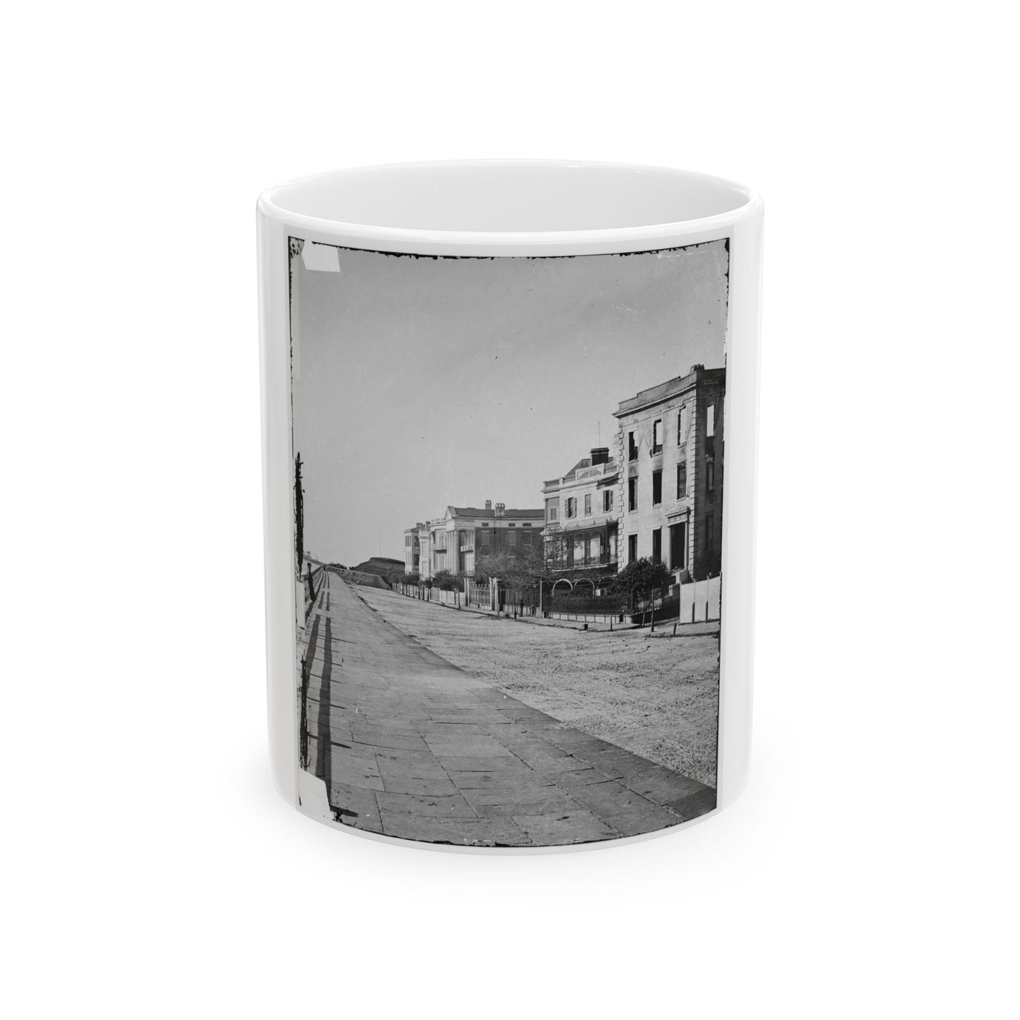 Charleston, S.C. Houses On The Battery; The Nearest Is Burned Out (U.S. Civil War) White Coffee Mug