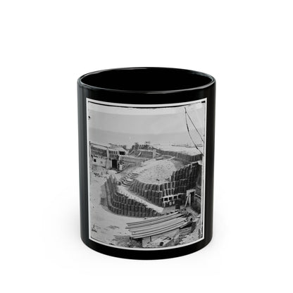 Charleston, S.C. Interior Of Fort Sumter With Gabions; Another View (U.S. Civil War) Black Coffee Mug-11oz-The Sticker Space