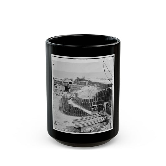 Charleston, S.C. Interior Of Fort Sumter With Gabions; Another View (U.S. Civil War) Black Coffee Mug-15oz-The Sticker Space