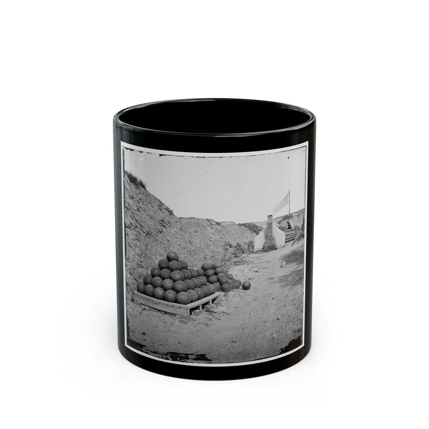 Charleston, S.C. Interior View Of Fort Johnson, With Stacks Of Shot (U.S. Civil War) Black Coffee Mug