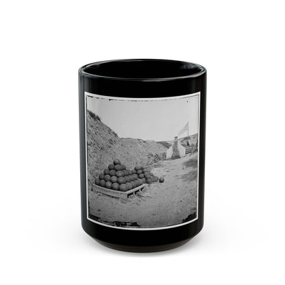 Charleston, S.C. Interior View Of Fort Johnson, With Stacks Of Shot (U.S. Civil War) Black Coffee Mug