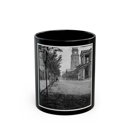 Charleston, S.C. Meeting Street, Near Broad; St. Michael's Church In Middle Distance (U.S. Civil War) Black Coffee Mug