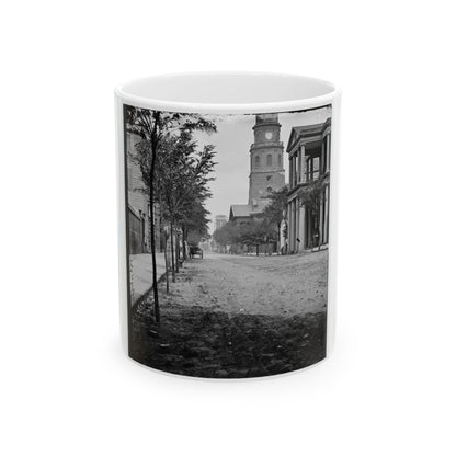 Charleston, S.C. Meeting Street, Near Broad; St. Michael's Church In Middle Distance (U.S. Civil War) White Coffee Mug