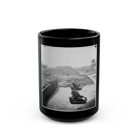 Charleston, S.C. Mortars Inside Fort Moultrie (U.S. Civil War) Black Coffee Mug-15oz-The Sticker Space