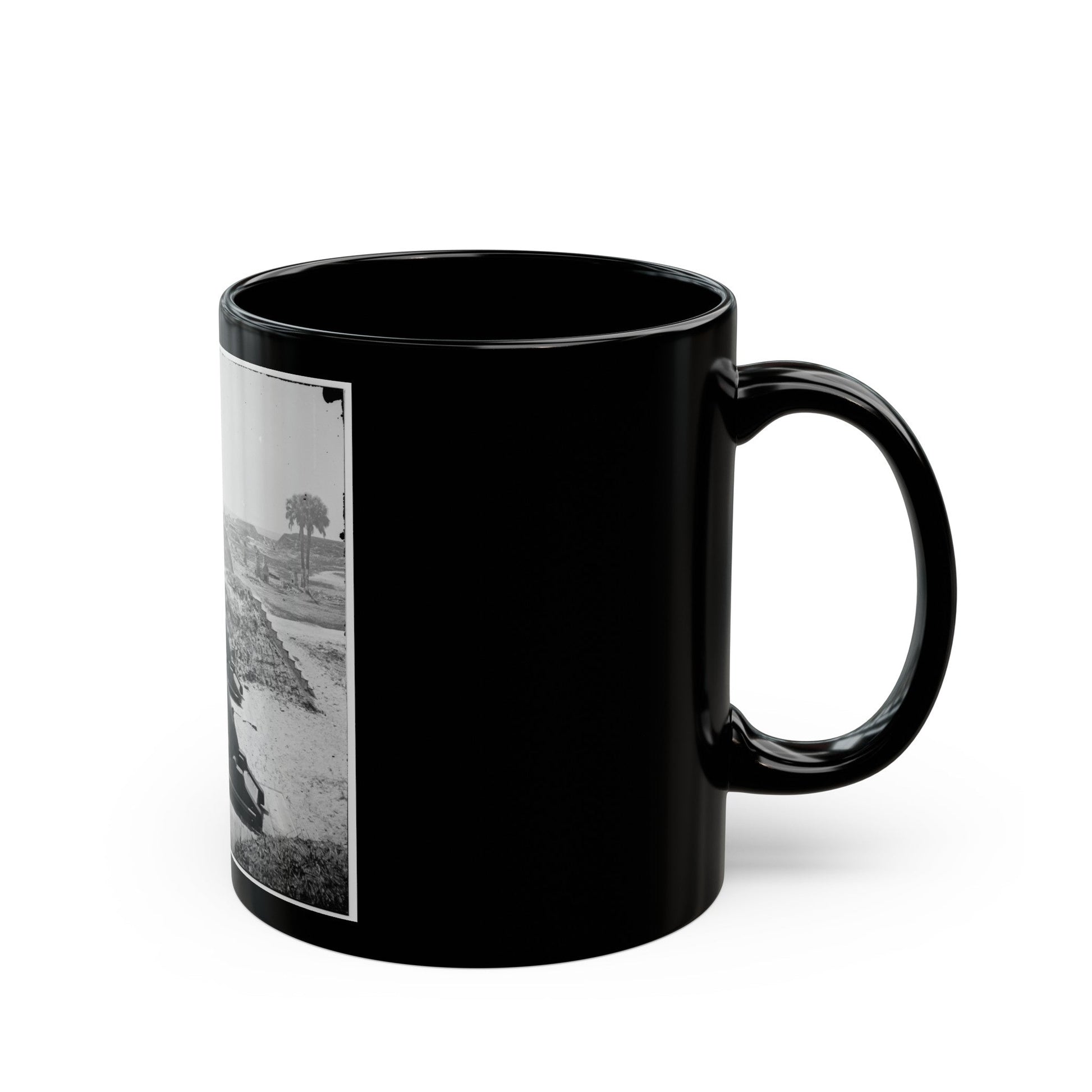 Charleston, S.C. Mortars Inside Fort Moultrie (U.S. Civil War) Black Coffee Mug-The Sticker Space