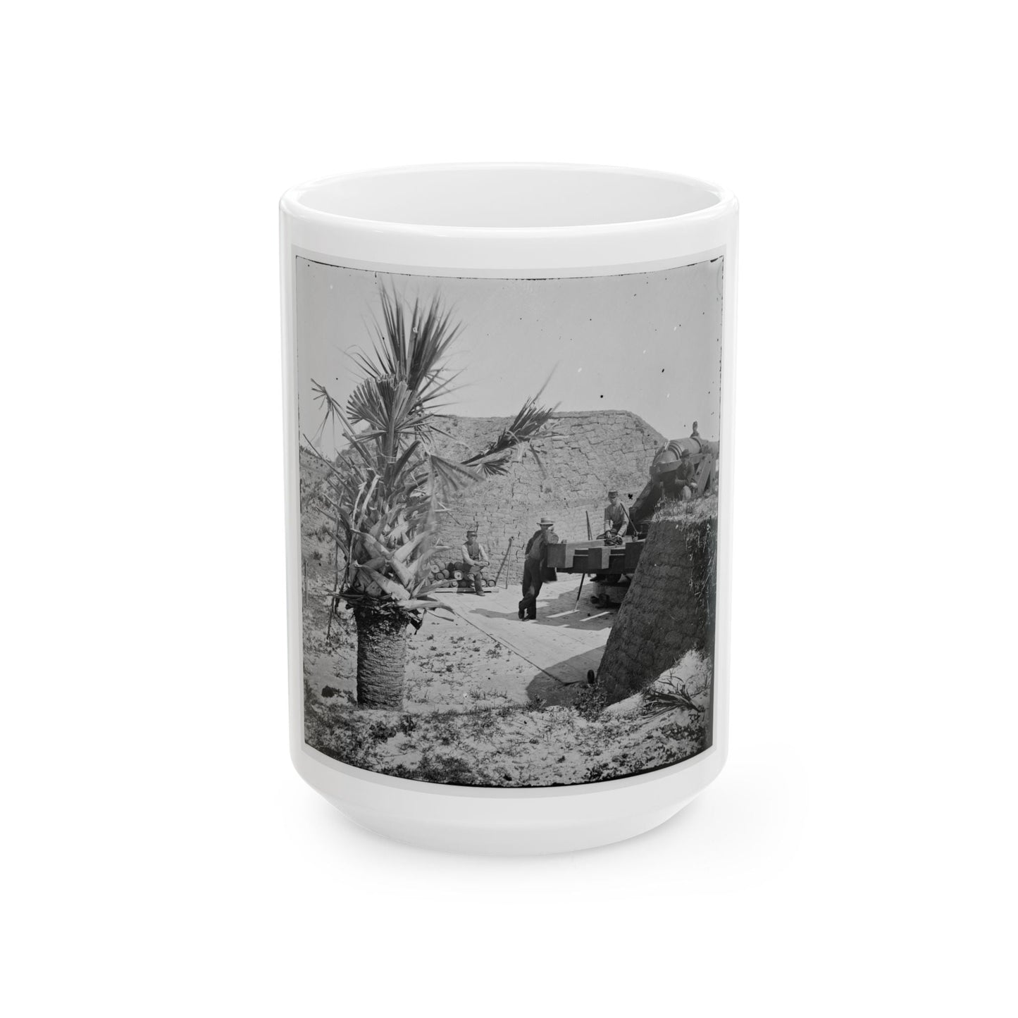 Charleston, S.C. Mounted Gun, Parapet Of Fort Moultrie (U.S. Civil War) White Coffee Mug