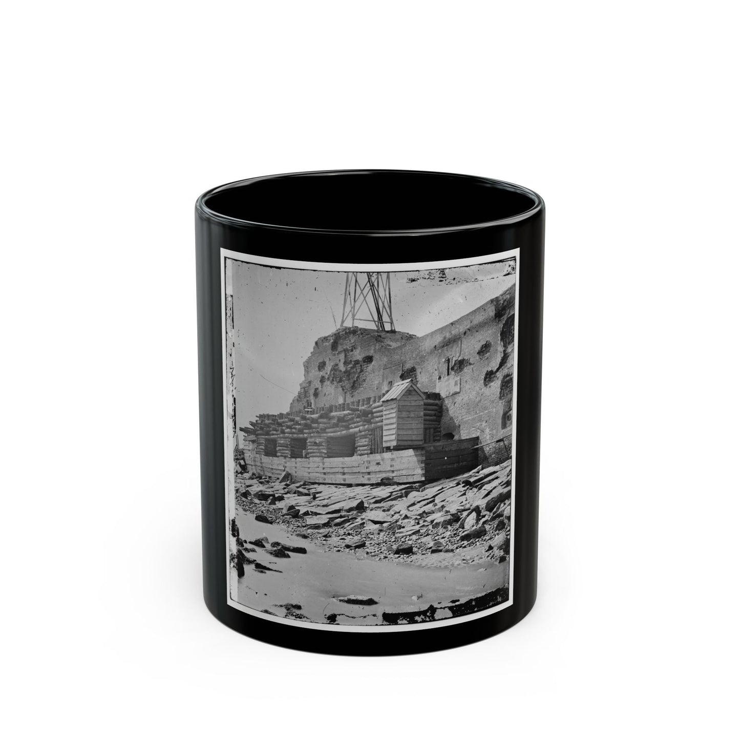 Charleston, S.C. Palmetto Reinforcements On The Channel Side Of Fort Sumter (U.S. Civil War) Black Coffee Mug