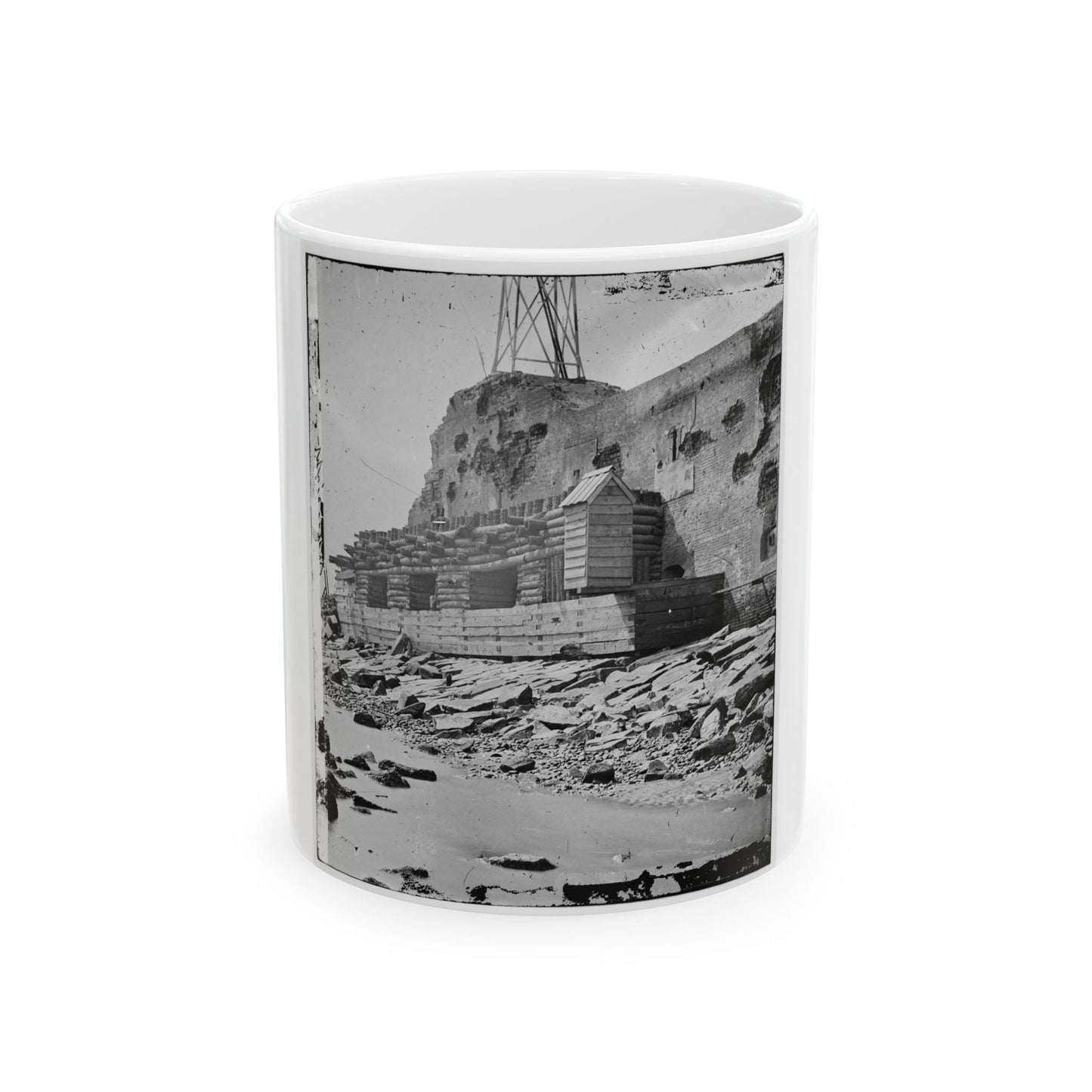 Charleston, S.C. Palmetto Reinforcements On The Channel Side Of Fort Sumter (U.S. Civil War) White Coffee Mug