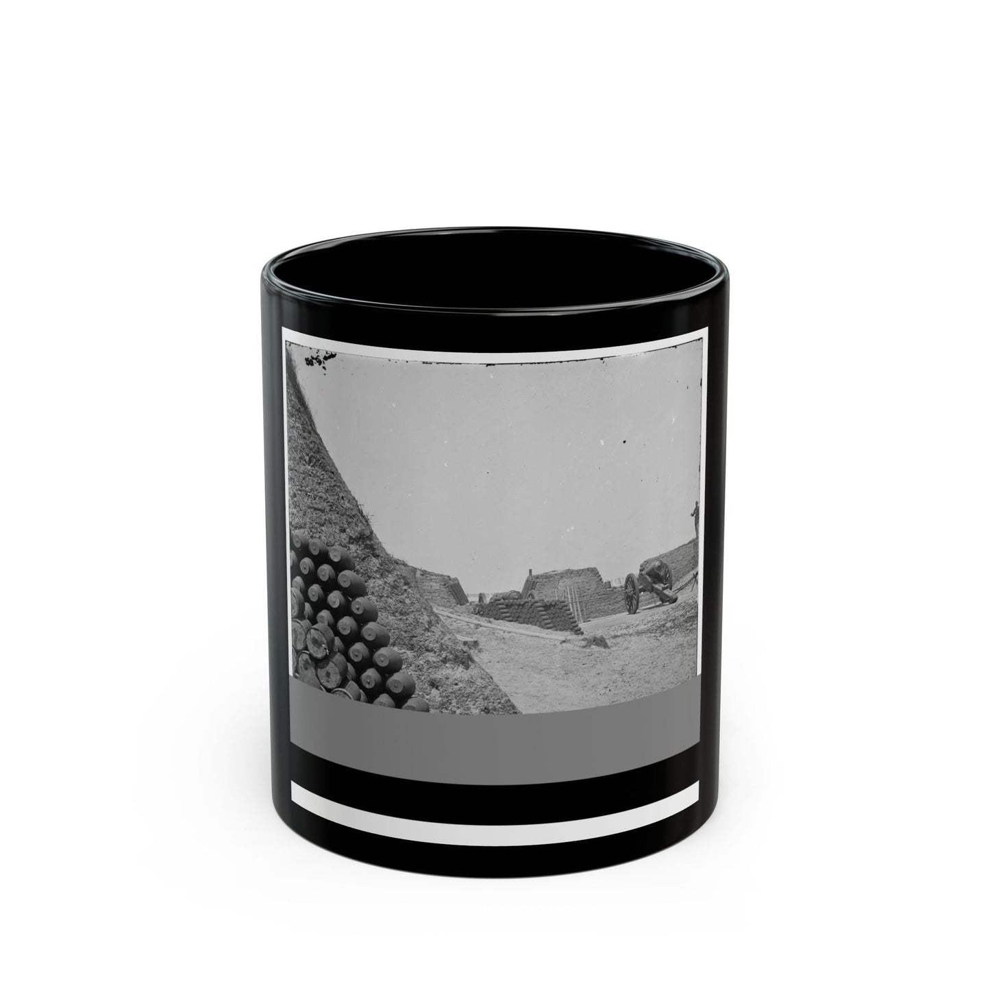 Charleston, S.C. Parapet Of Fort Sumter, With Stacks Of Ammunition (U.S. Civil War) Black Coffee Mug-11oz-The Sticker Space