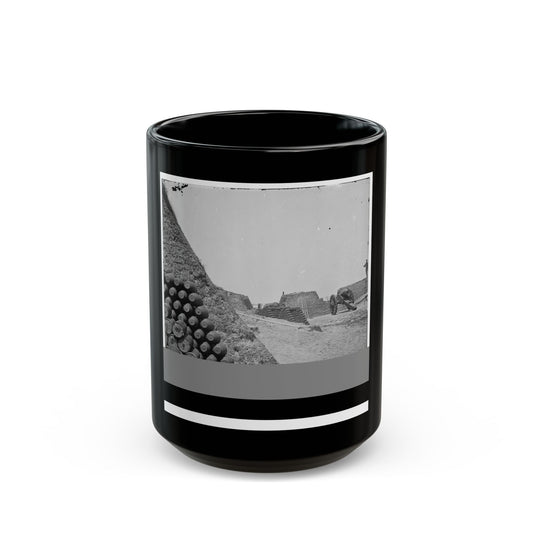 Charleston, S.C. Parapet Of Fort Sumter, With Stacks Of Ammunition (U.S. Civil War) Black Coffee Mug-15oz-The Sticker Space