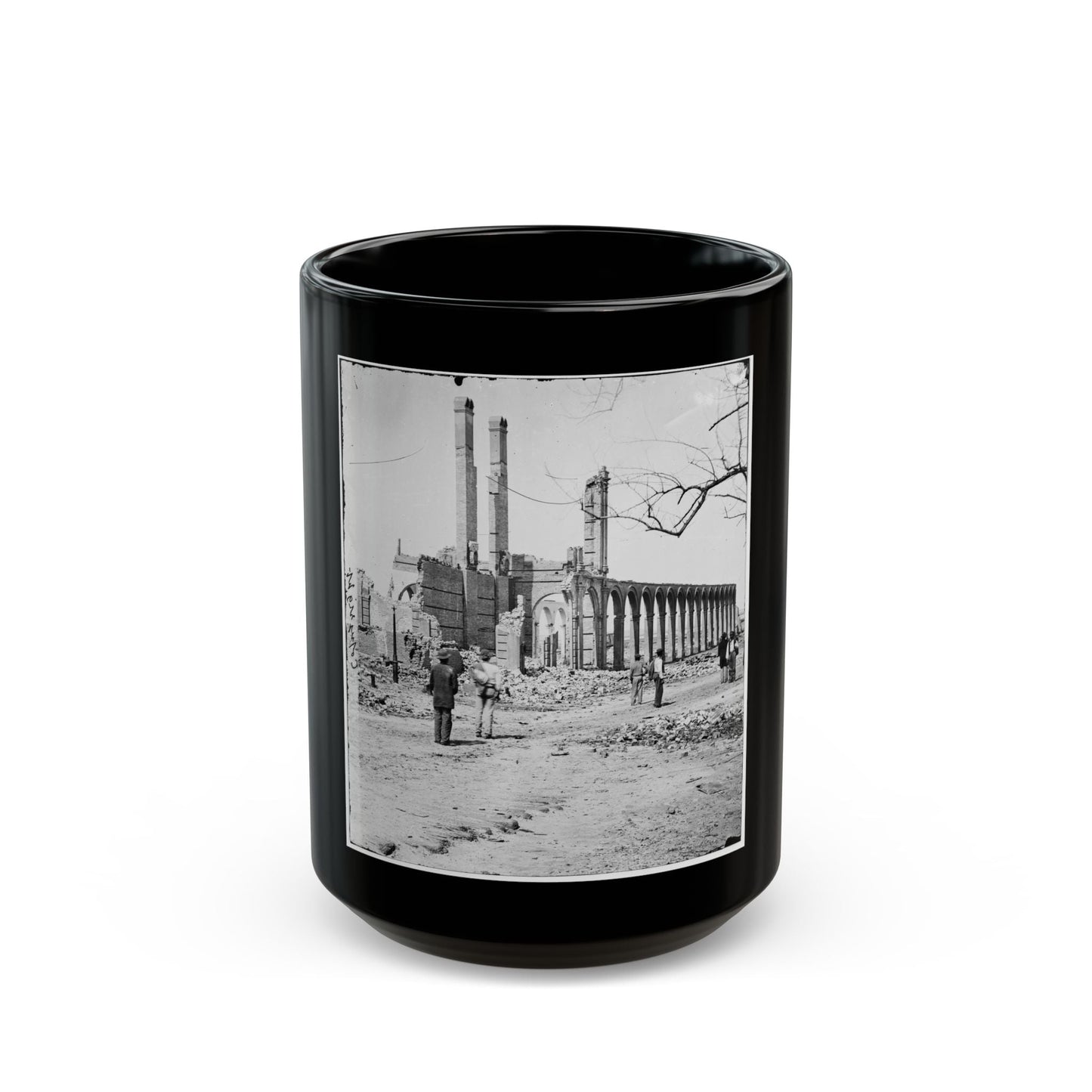 Charleston, S.C. Ruins Of The North Eastern Railroad Depot (U.S. Civil War) Black Coffee Mug-15oz-The Sticker Space