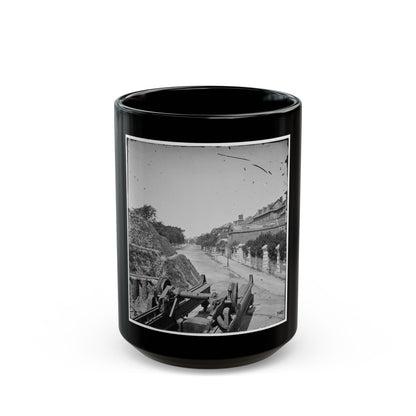 Charleston, S.C. South Battery; Dismantled Blakely Gun In Foreground (U.S. Civil War) Black Coffee Mug-15oz-The Sticker Space