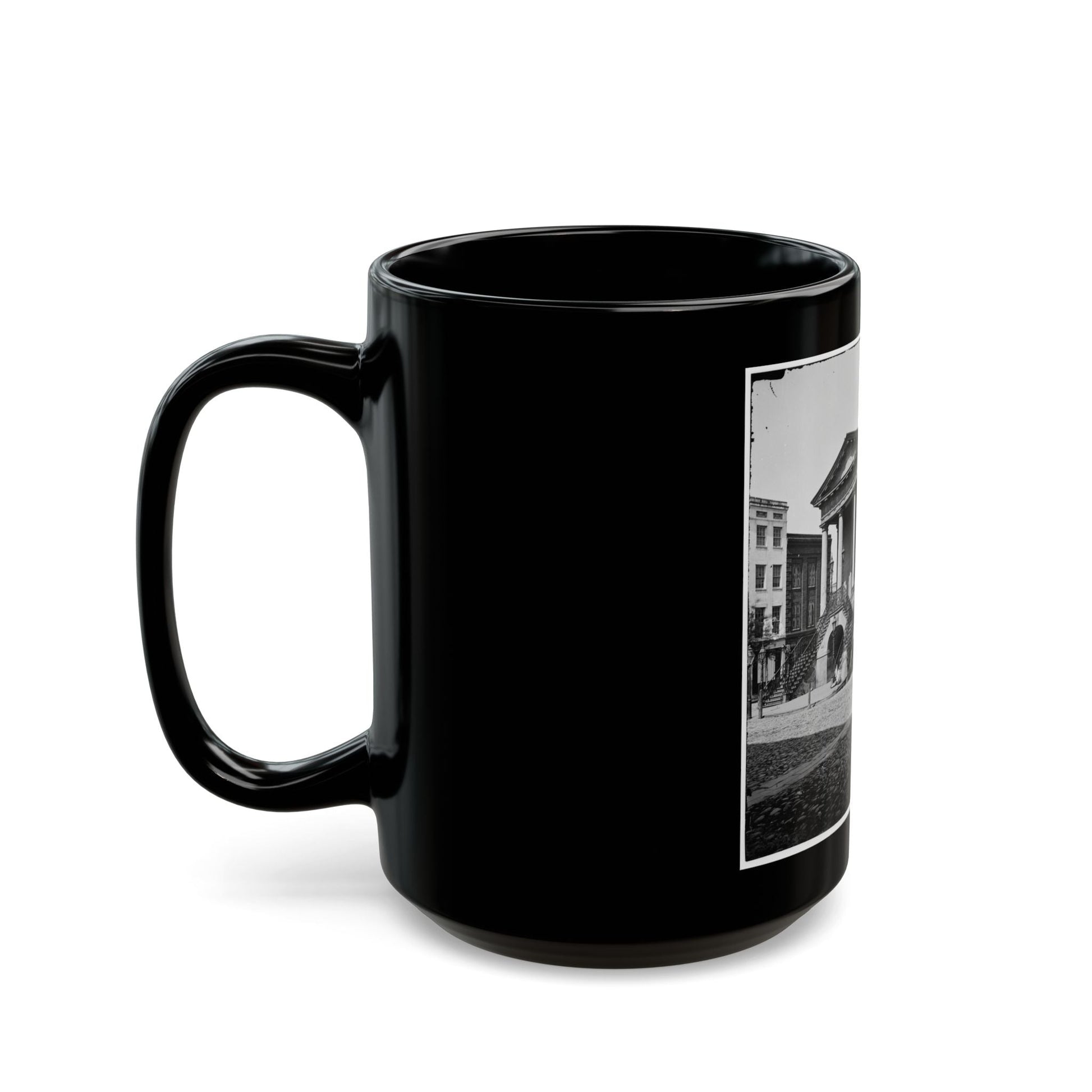 Charleston, S.C. The Old Market House (188 Meeting Street) (U.S. Civil War) Black Coffee Mug-The Sticker Space