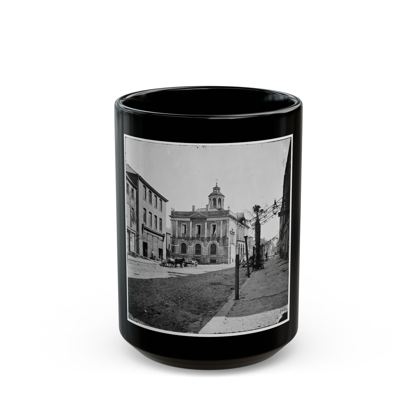 Charleston, S.C. The Post Office (Old Exchange And Custom House, 122 East Bay) (U.S. Civil War) Black Coffee Mug