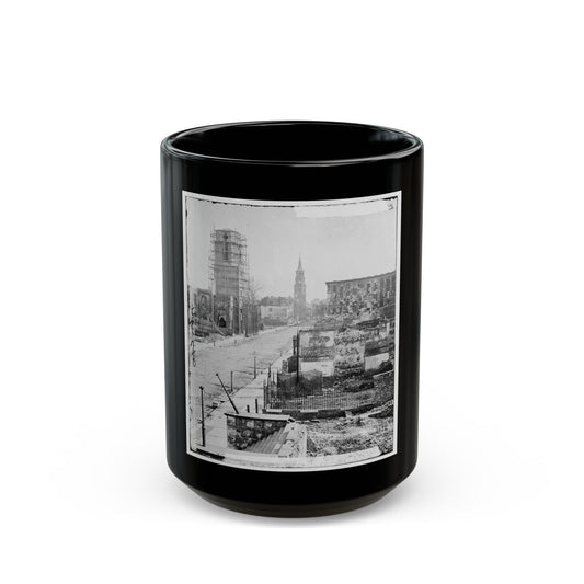 Charleston, S.C. View Of Meeting Street, Looking South Toward The Circular Church, The Mills House, And St. Michael's Church (U.S. Civil War) Black Coffee Mug