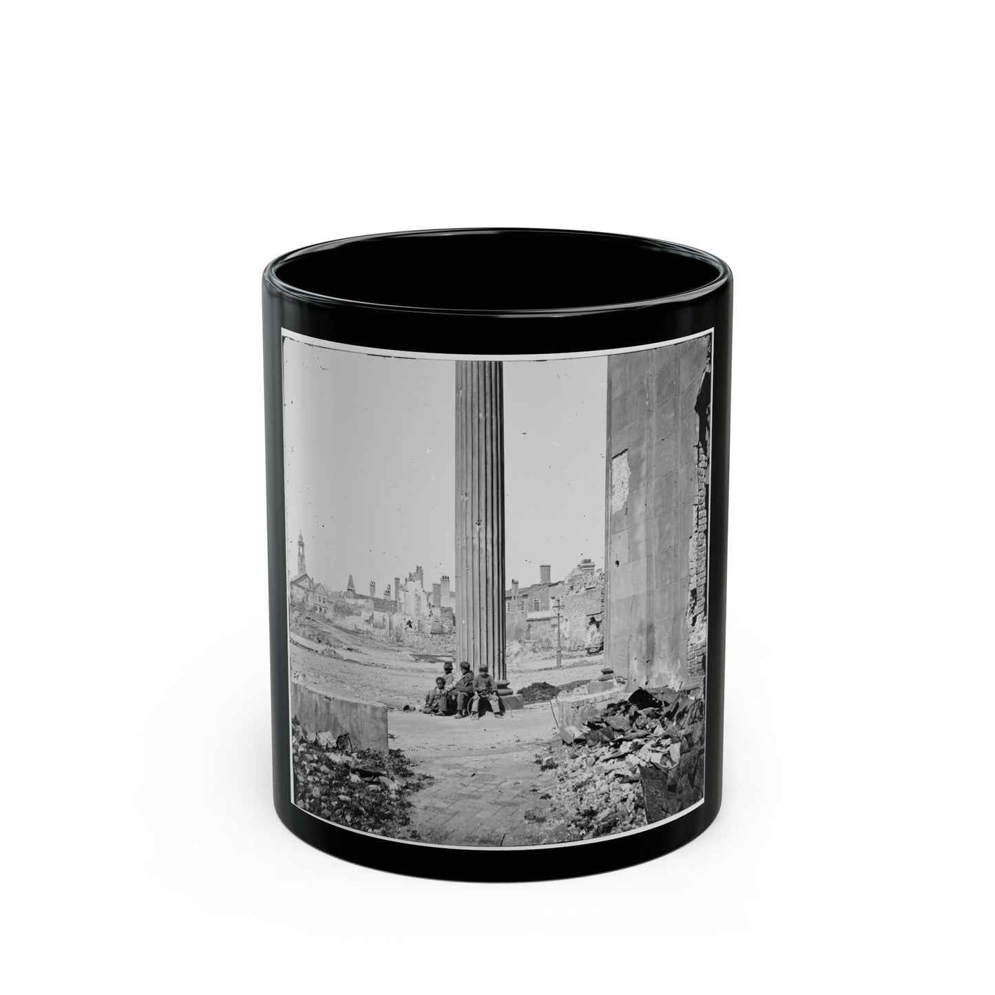 Charleston, S.C. View Of Ruined Buildings Through Porch Of The Circular Church (150 Meeting Street) (U.S. Civil War) Black Coffee Mug