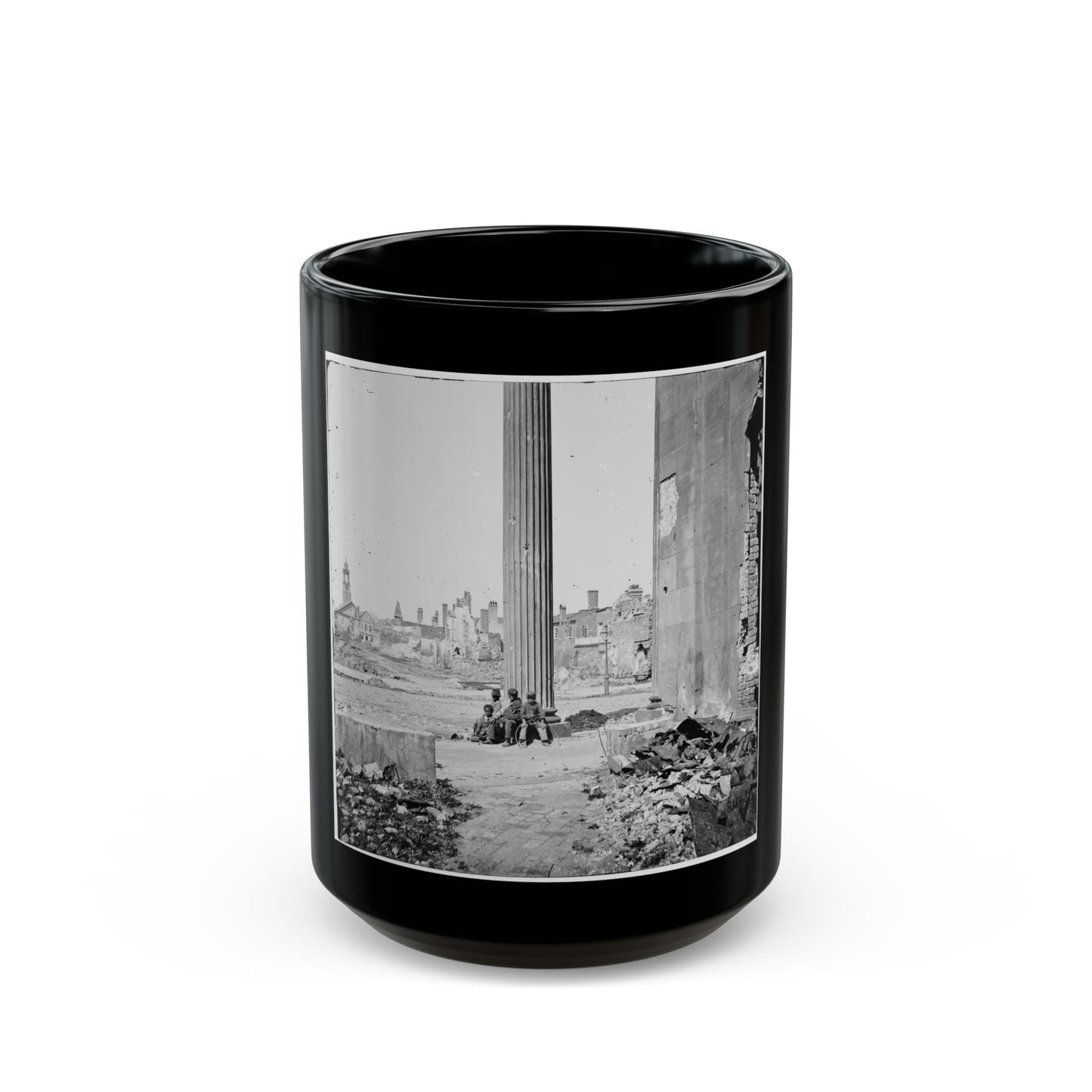 Charleston, S.C. View Of Ruined Buildings Through Porch Of The Circular Church (150 Meeting Street) (U.S. Civil War) Black Coffee Mug