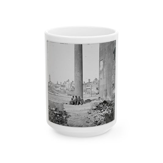 Charleston, S.C. View Of Ruined Buildings Through Porch Of The Circular Church (150 Meeting Street) (U.S. Civil War) White Coffee Mug