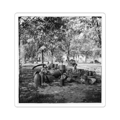 Charleston, S.C. Confederate Torpedoes, Shot, and Shell in the Arsenal Yard (U.S. Civil War) STICKER Vinyl Kiss-Cut Decal 4 Inch White - The Sticker Space
