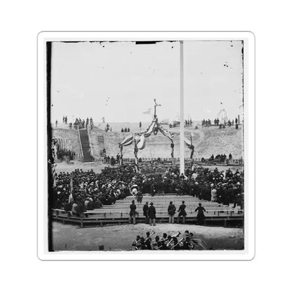 Charleston, S.C. Crowd Inside Fort Sumter Awaiting the Flag-Raising (U.S. Civil War) STICKER Vinyl Kiss-Cut Decal 6 Inch White - The Sticker Space
