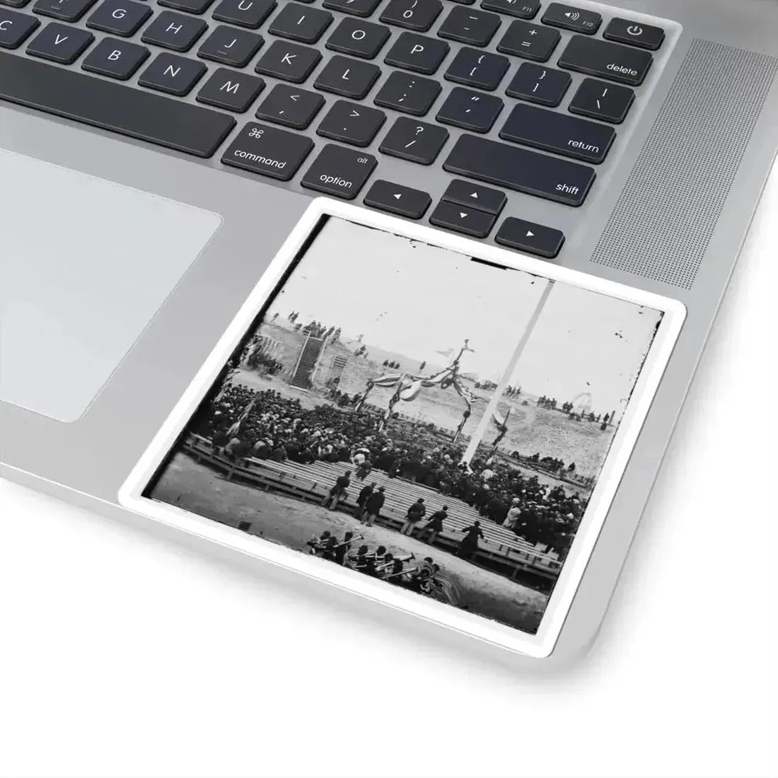 Charleston, S.C. Crowd Inside Fort Sumter Awaiting the Flag-Raising (U.S. Civil War) STICKER Vinyl Kiss-Cut Decal - The Sticker Space