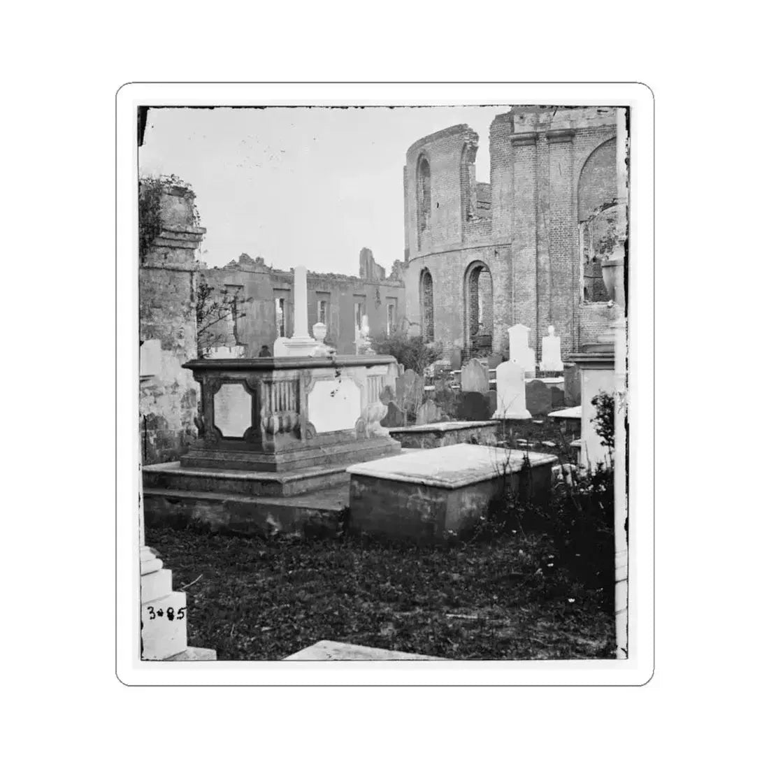 Charleston, S.C. Graveyard of the Ruined Circular Church (U.S. Civil War) STICKER Vinyl Kiss-Cut Decal 6 Inch White - The Sticker Space