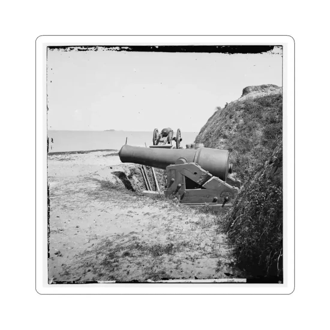 Charleston, S.C. Guns of Fort Johnson; Fort Sumter in Distance (U.S. Civil War) STICKER Vinyl Kiss-Cut Decal 3 Inch White - The Sticker Space