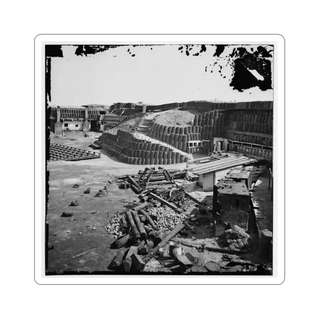 Charleston, S.C. Interior of Fort Sumter, With Gabion Reinforcements (U.S. Civil War) STICKER Vinyl Kiss-Cut Decal 6 Inch White - The Sticker Space