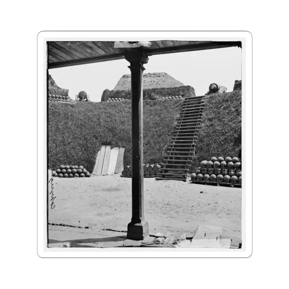 Charleston, S.C. Interior View of Castle Pinckney (U.S. Civil War) STICKER Vinyl Kiss-Cut Decal 3 Inch White - The Sticker Space