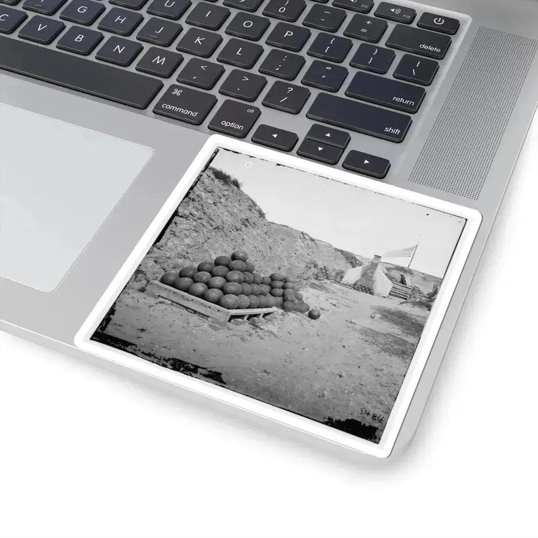 Charleston, S.C. Interior View of Fort Johnson, With Stacks of Shot (U.S. Civil War) STICKER Vinyl Kiss-Cut Decal - The Sticker Space