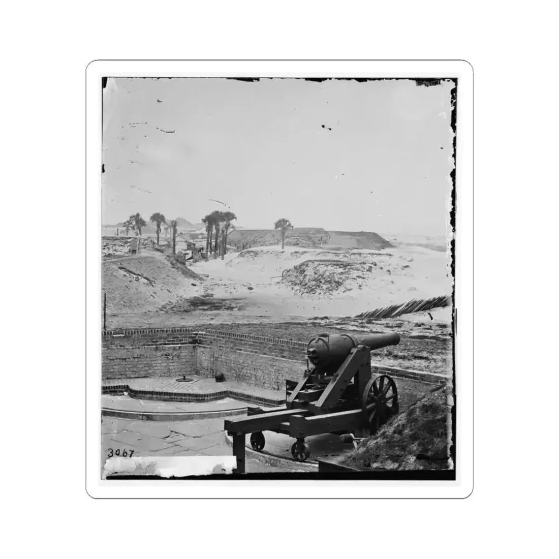 Charleston, S.C. Interior View of Fort Moultrie, Looking Eastward (U.S. Civil War) STICKER Vinyl Kiss-Cut Decal 3 Inch White - The Sticker Space