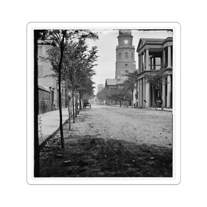 Charleston, S.C. Meeting Street, Near Broad; St. Michael's Church in Middle Distance (U.S. Civil War) STICKER Vinyl Kiss-Cut Decal 6 Inch White - The Sticker Space