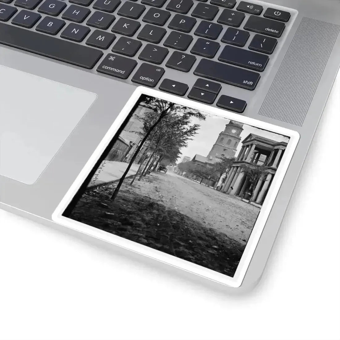 Charleston, S.C. Meeting Street, Near Broad; St. Michael's Church in Middle Distance (U.S. Civil War) STICKER Vinyl Kiss-Cut Decal - The Sticker Space