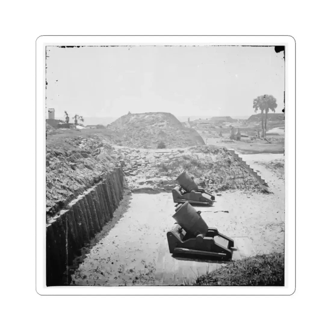 Charleston, S.C. Mortars Inside Fort Moultrie (U.S. Civil War) STICKER Vinyl Kiss-Cut Decal 2 Inch White - The Sticker Space