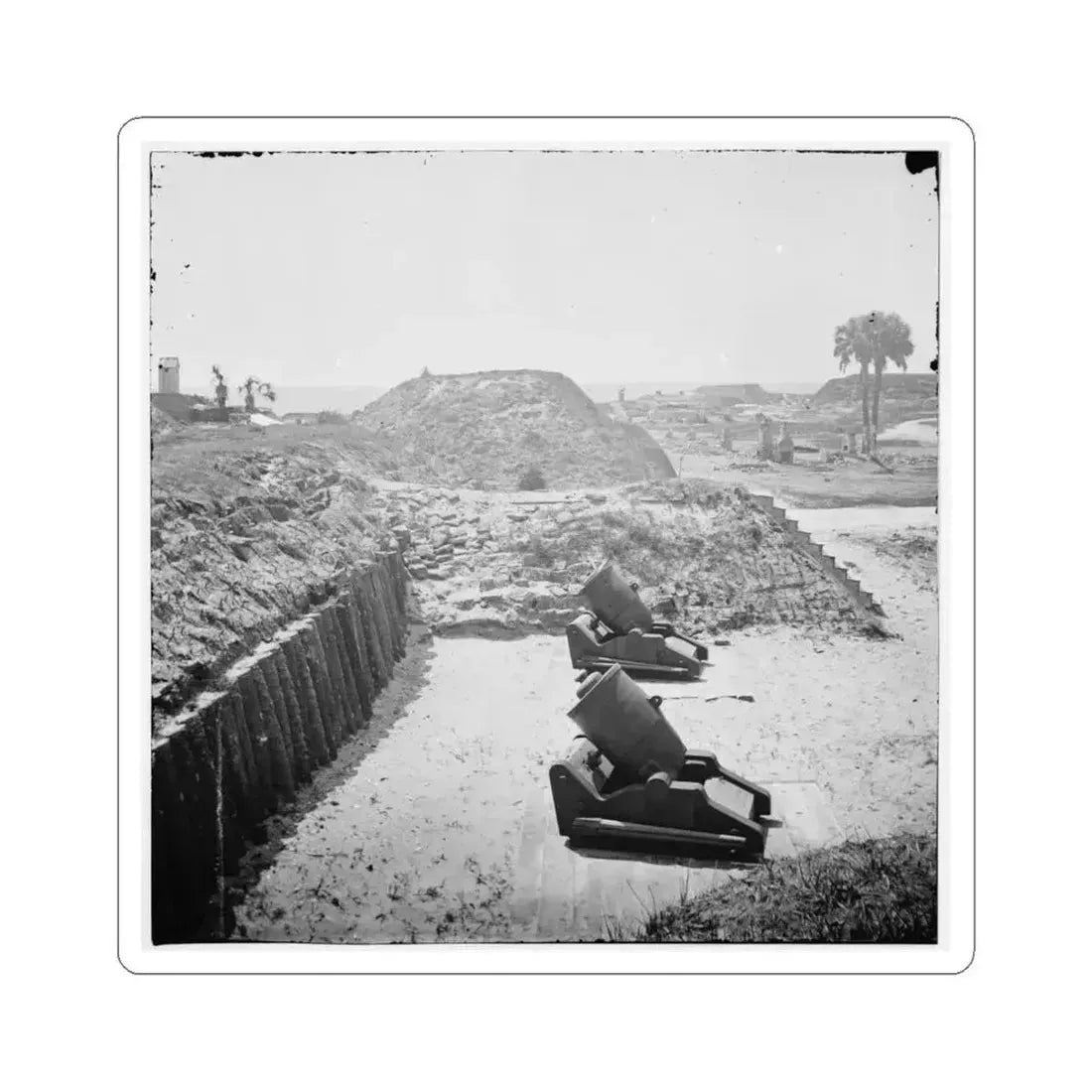 Charleston, S.C. Mortars Inside Fort Moultrie (U.S. Civil War) STICKER Vinyl Kiss-Cut Decal 6 Inch White - The Sticker Space