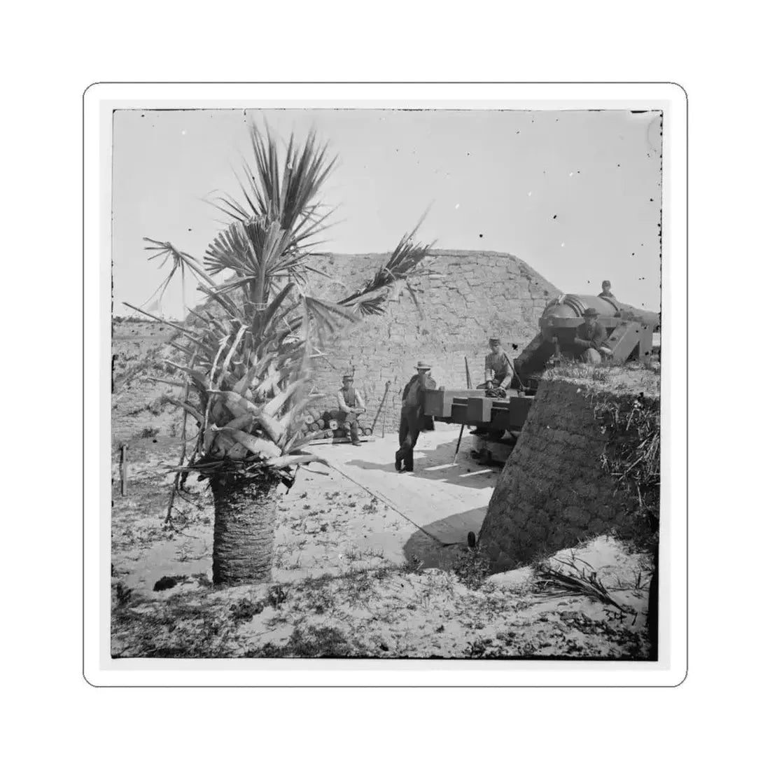 Charleston, S.C. Mounted Gun, Parapet of Fort Moultrie (U.S. Civil War) STICKER Vinyl Kiss-Cut Decal 6 Inch White - The Sticker Space