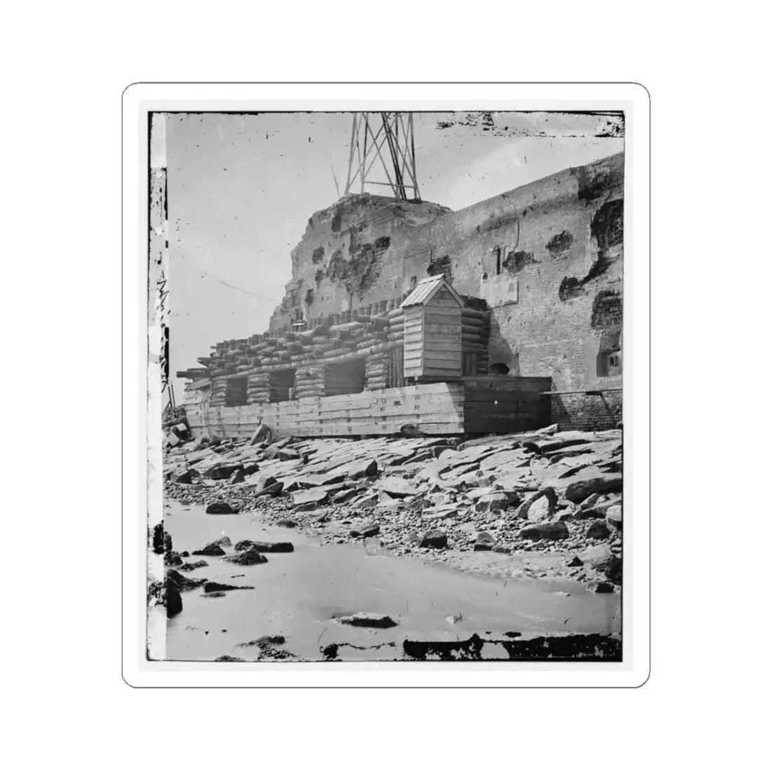 Charleston, S.C. Palmetto Reinforcements on the Channel Side of Fort Sumter (U.S. Civil War) STICKER Vinyl Kiss-Cut Decal 3 Inch White - The Sticker Space