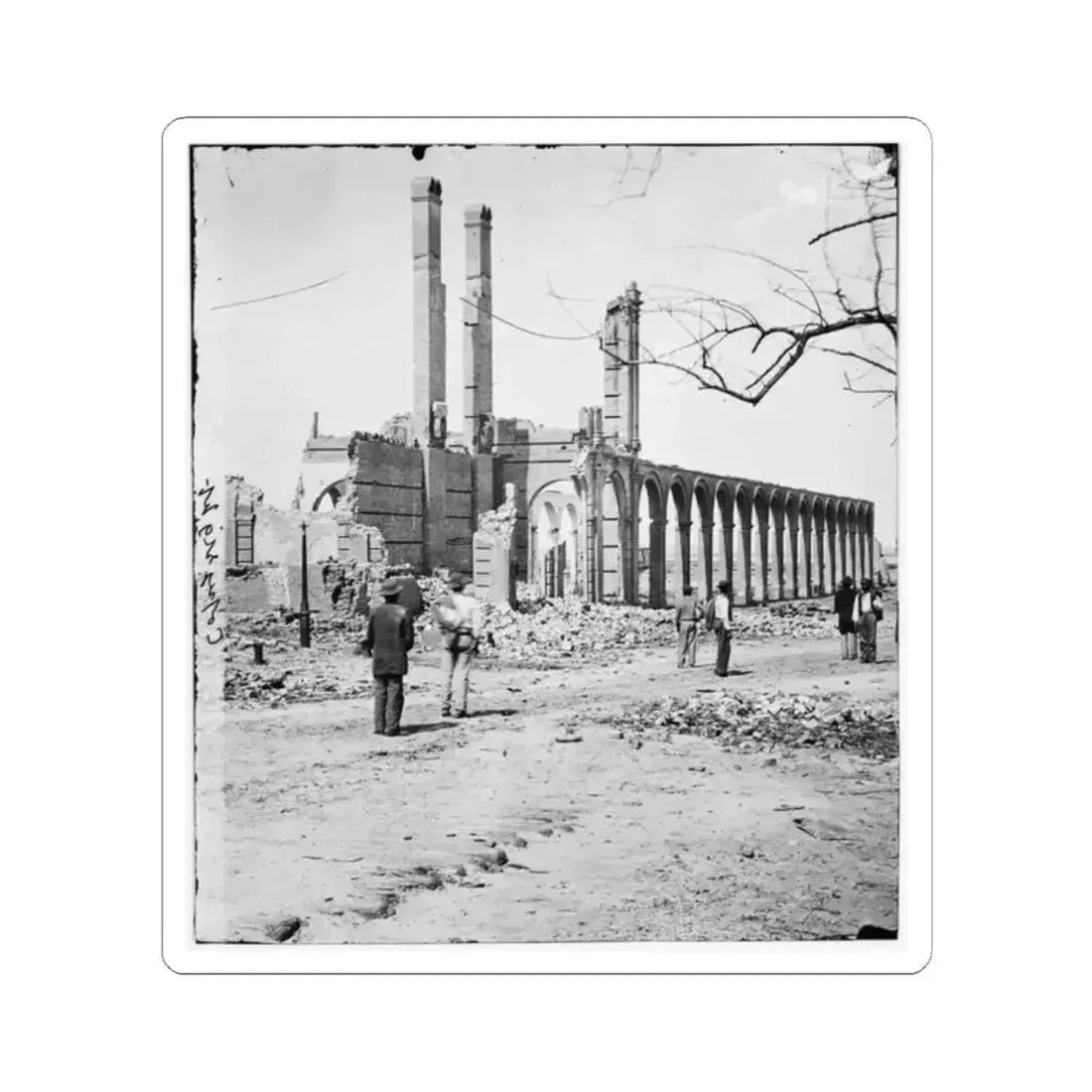 Charleston, S.C. Ruins of the North Eastern Railroad Depot (U.S. Civil War) STICKER Vinyl Kiss-Cut Decal 2 Inch White - The Sticker Space