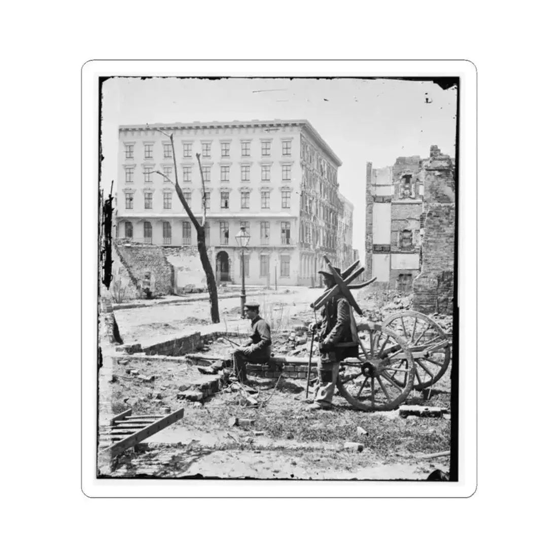 Charleston, S.C. The Mills House, With Adjacent Ruins (U.S. Civil War) STICKER Vinyl Kiss-Cut Decal 2 Inch White - The Sticker Space