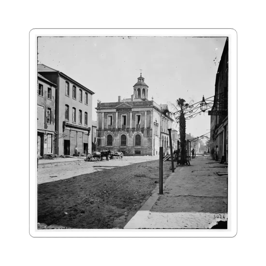 Charleston, S.C. The Post Office (Old Exchange and Custom House, 122 East Bay) (U.S. Civil War) STICKER Vinyl Kiss-Cut Decal 4 Inch White - The Sticker Space