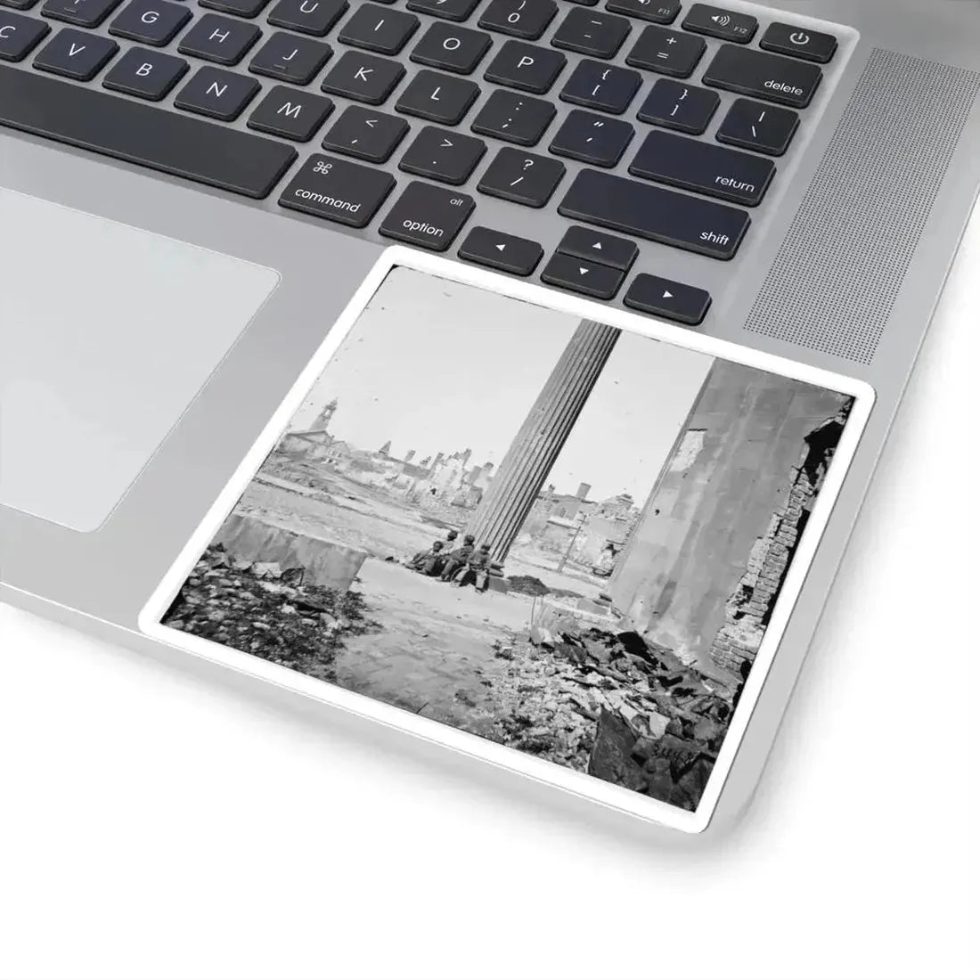 Charleston, S.C. View of Ruined Buildings Through Porch of the Circular Church (150 Meeting Street) (U.S. Civil War) STICKER Vinyl Kiss-Cut Decal - The Sticker Space