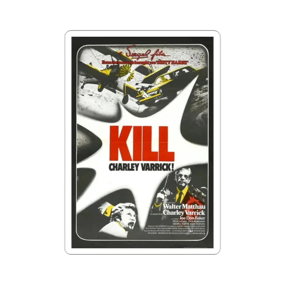 Charley Varrick 1973 2 Movie Poster STICKER Vinyl Die-Cut Decal - The Sticker Space